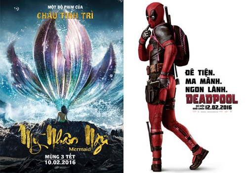 "Mỹ nhân ngư" và "Deadpool" - hai bộ phim hot nhất mùa Tết năm nay.